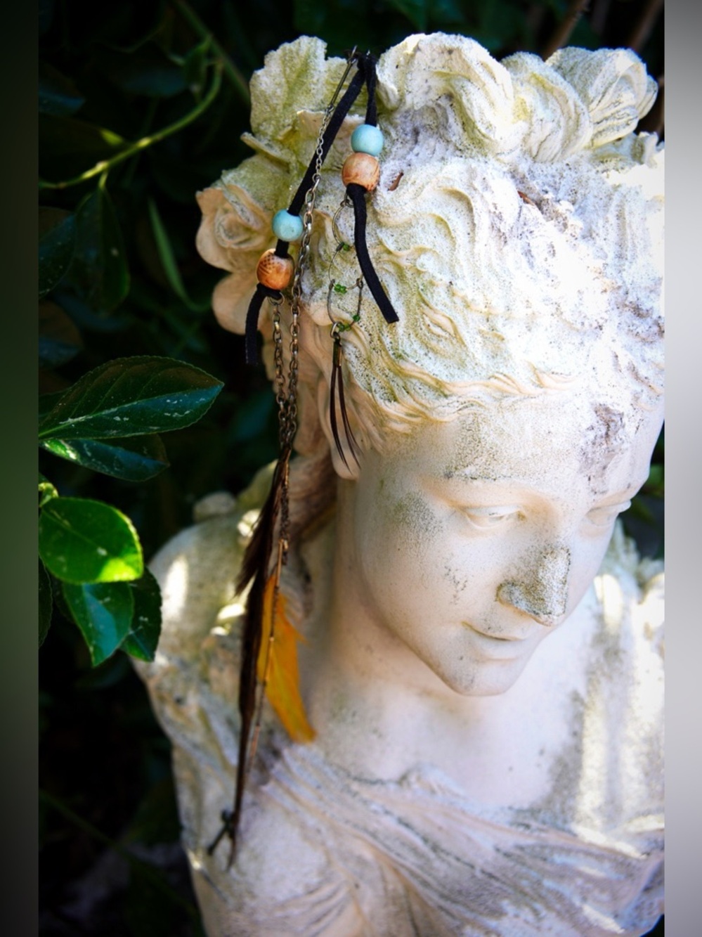Artisan Boho Feather & Bead Hair Accessory - Lemon Tree Gallery